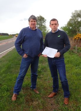 Moray MP Douglas Ross with campaigner Neil Jeronim