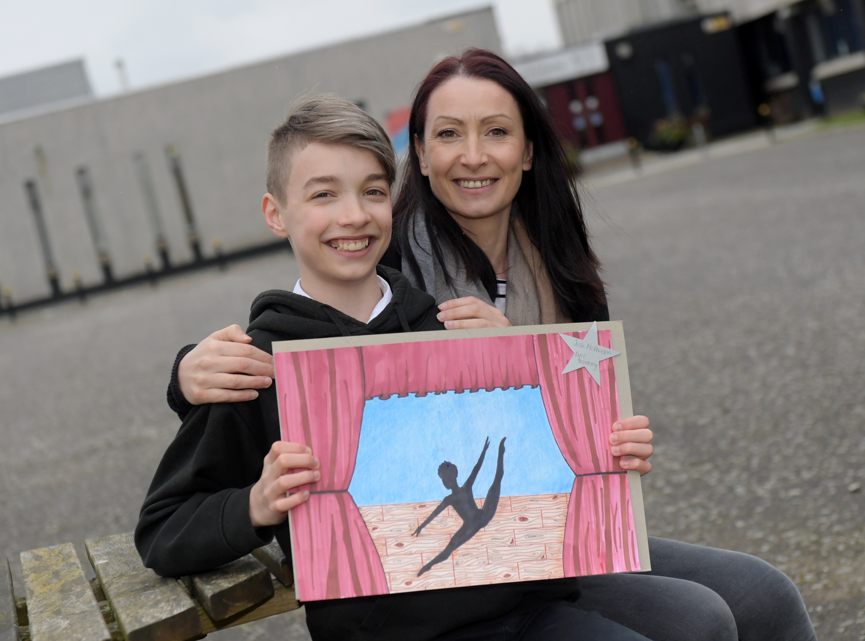 Dyce Academy pupil Josh McPherson's artwork is going to be showcased in the Scottish Parliament this June. He is pictured with his mum Catherine McPherson.
Picture by Kath Flannery.