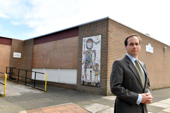 Councillor Martin Greig, at the former Hazlewood School which will reopen as a primary.      
Picture by Kami Thomson    15-05-18
