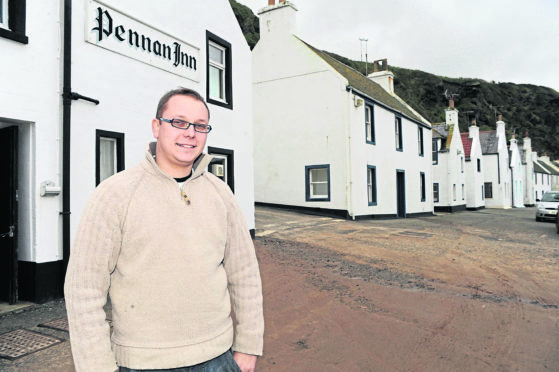 Pennan Inn landlord, Peter Simpson.