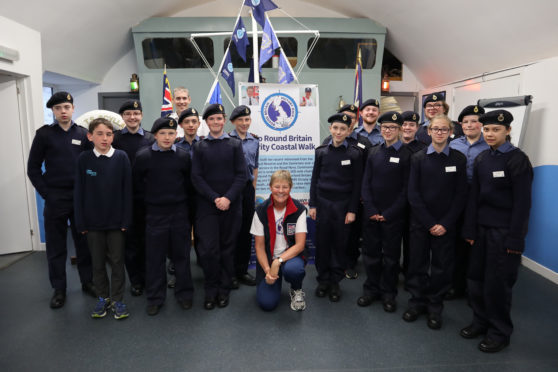 Jane Allen with Aberdeen sea cadets.