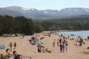 The beach at Loch Morlich near Aviemore, which was one of the hottest places in Scotland in May.