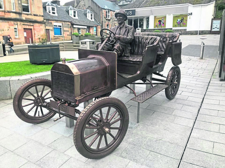 The Ford Model T statue in Fort William.