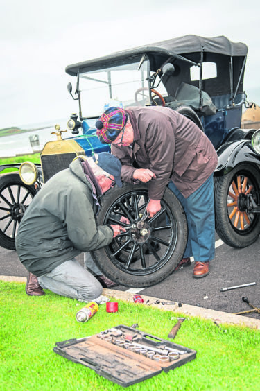 Members of Ford Model T Register Club currently touring in Scotland and pictured in Banff, Aberdeenshire.   
Picture by Jason Hedges.