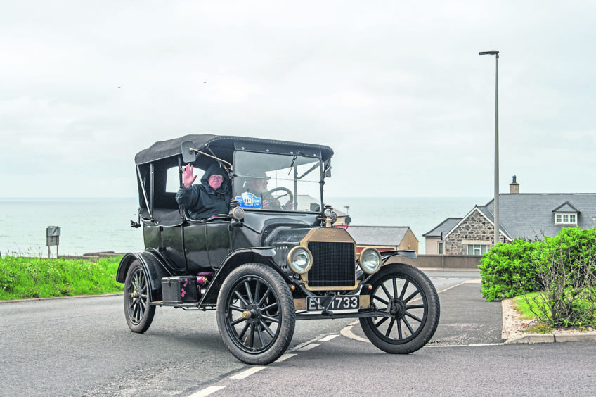 Members of Ford Model T Register Club currently touring in Scotland and pictured in Banff, Aberdeenshire.   
Picture by Jason Hedges.
