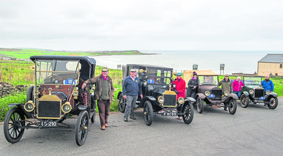 Members of Ford Model T Register Club currently touring in Scotland and pictured in Banff, Aberdeenshire.   
Picture by Jason Hedges.