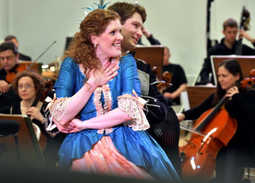 Opera cast members Sarah Power and Christian Schneeberber performing.    
Picture by Kami Thomson