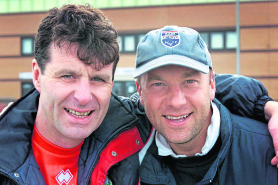 Former Aberdeen and Inverness CT manager Steve Paterson with the then Ross County manager Neale Cooper.