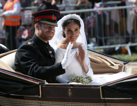 Prince Harry and Meghan Markle following their wedding