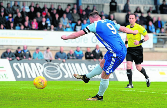 Peterhead's Rory McAllister missed a first-half penalty.