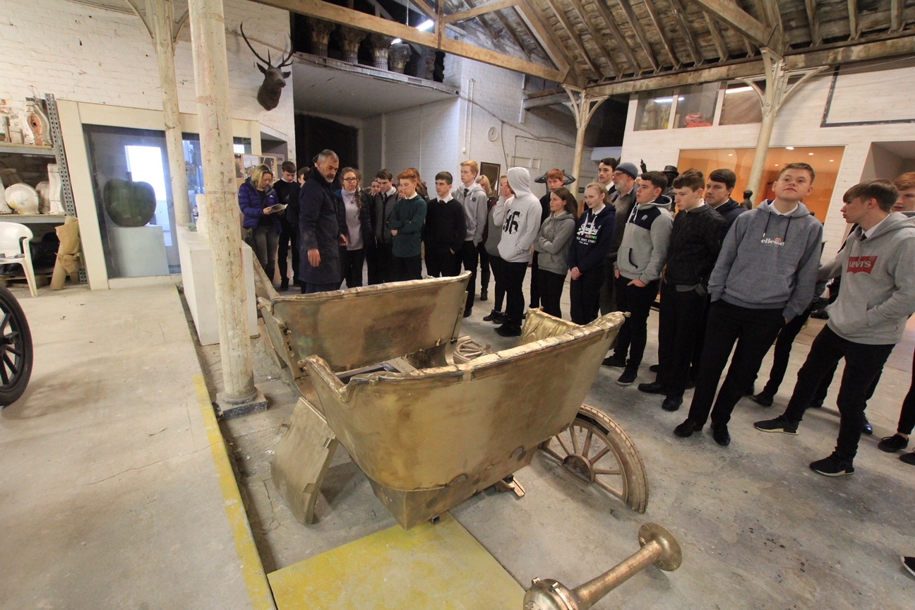 Students from Lochaber High School at Powderhall Foundry