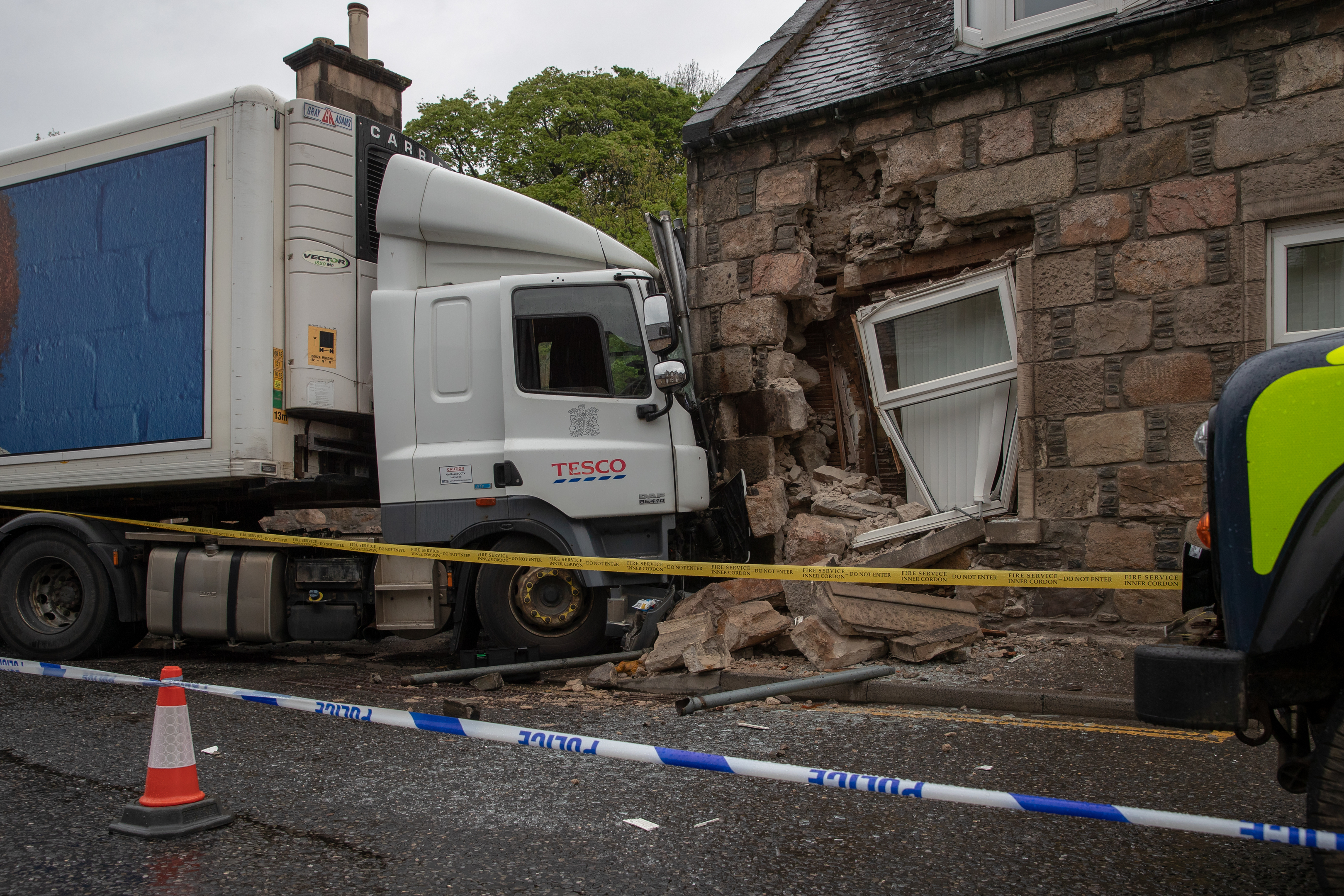 Mr Murray, 79, and his 80-year-old wife were woken by the commotion and emergency measures had to be put in place to prevent the corner of their home from collapsing