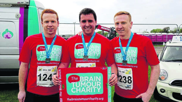 rom left, Steven, Alistair and Graham Repper after Alistair was diagnosed with a brain tumour