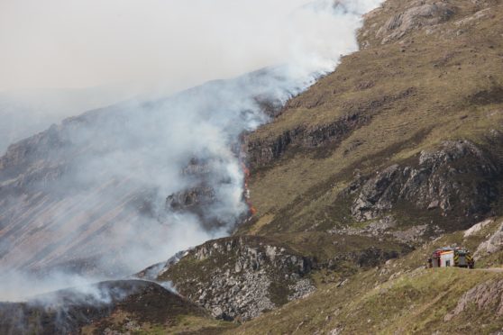 Hill fire at Diabeg near Torridon....pic Peter Jolly