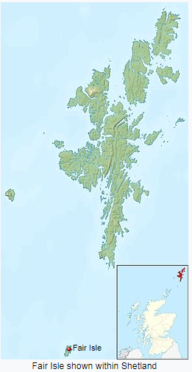 Fair Isle on the map. Picture: Wikipedia.