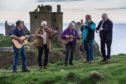 An attempt will be made to set a record for the world's largest ceilidh band during this year's Stonehaven Folk Festival.
(L-R) Martin Kasprowicz, Mike Cruse, Mary Findlay, Charlie West and Ken Muir.