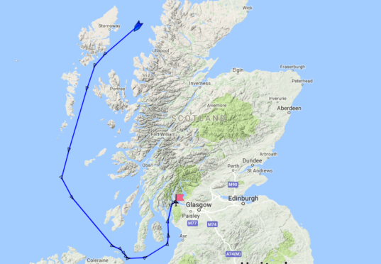 The Meraviglia's location and propsed route as of 10am today.