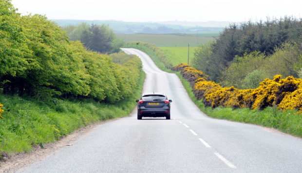 The road to Gask near Hatton, where the accident took place.
Picture by Jim Irvine.