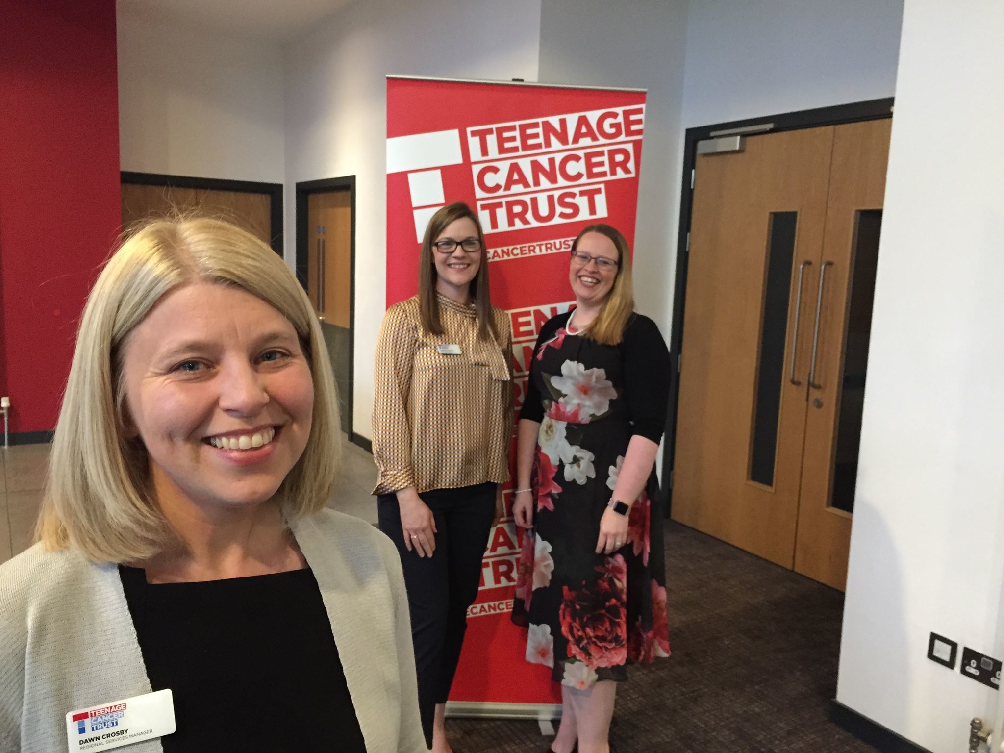 Dawn Crosby (front) pictured with Aberdeen's new Teenage Cancer Trust nursing staff Diane Brands and Amanda Copland
