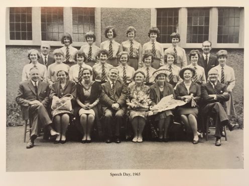 Tessa Jowell, back row furthest left, in her leaving year of 1965 at St Margaret’s School in Aberdeen
