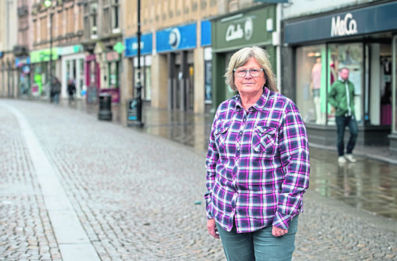 Marion Ross is pictured on Elgin High Street