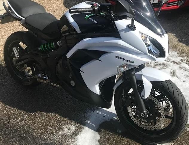 The white Kawasaki motorcycle was stolen in Fraserburgh.