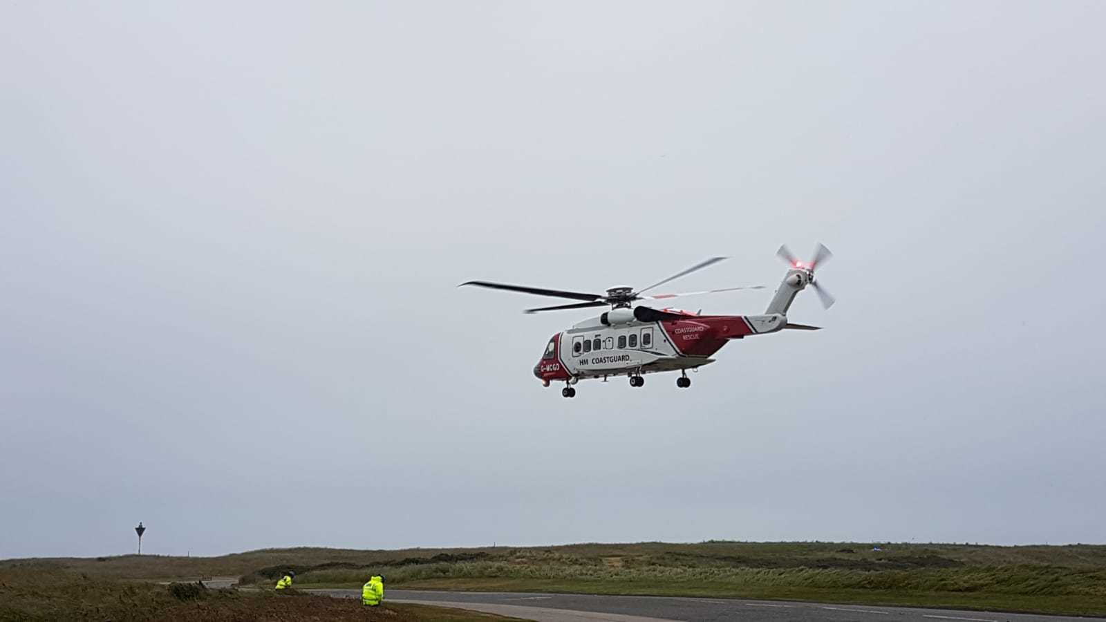 The coastguard helicopter