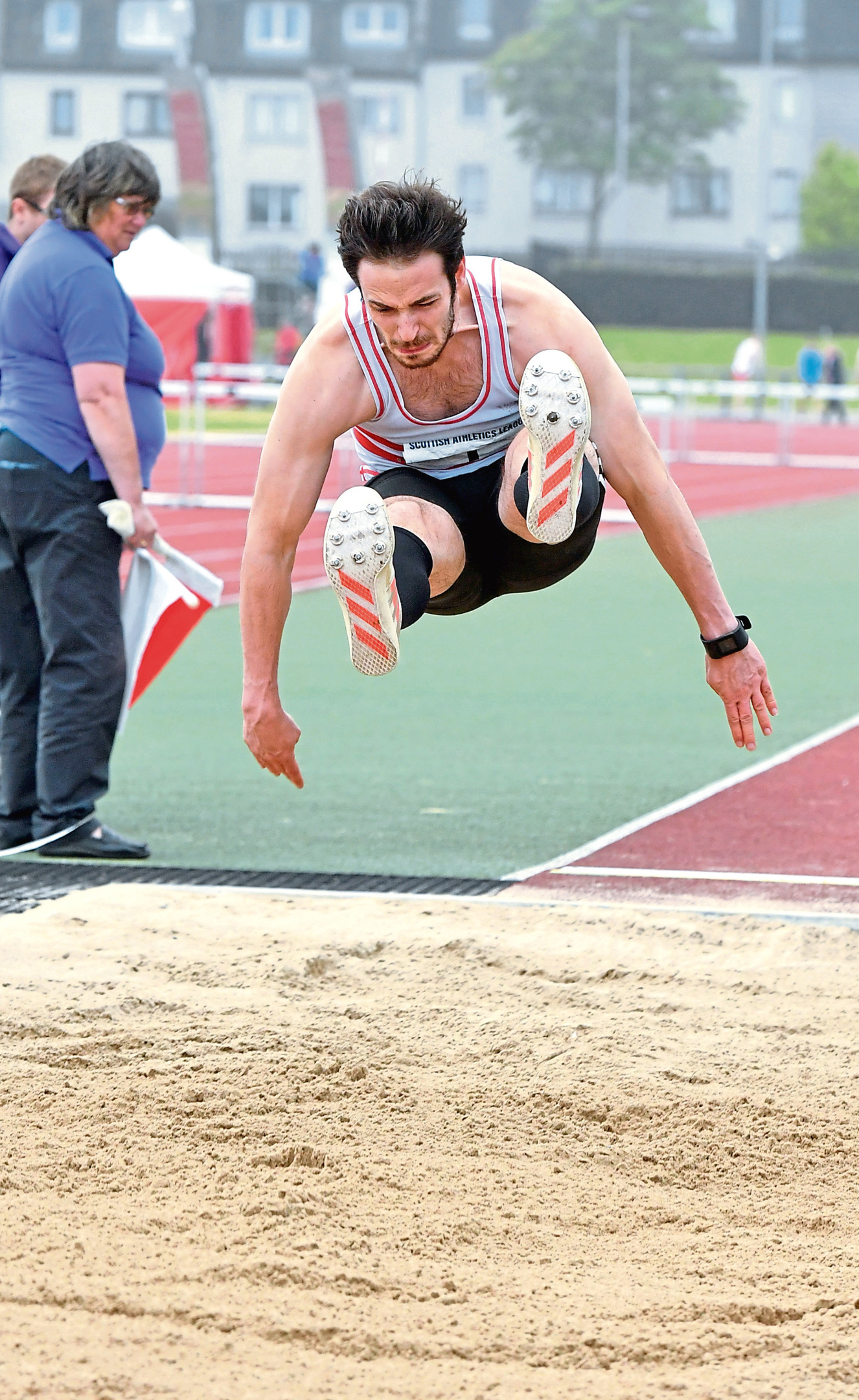 Sam Lyon in the long jump