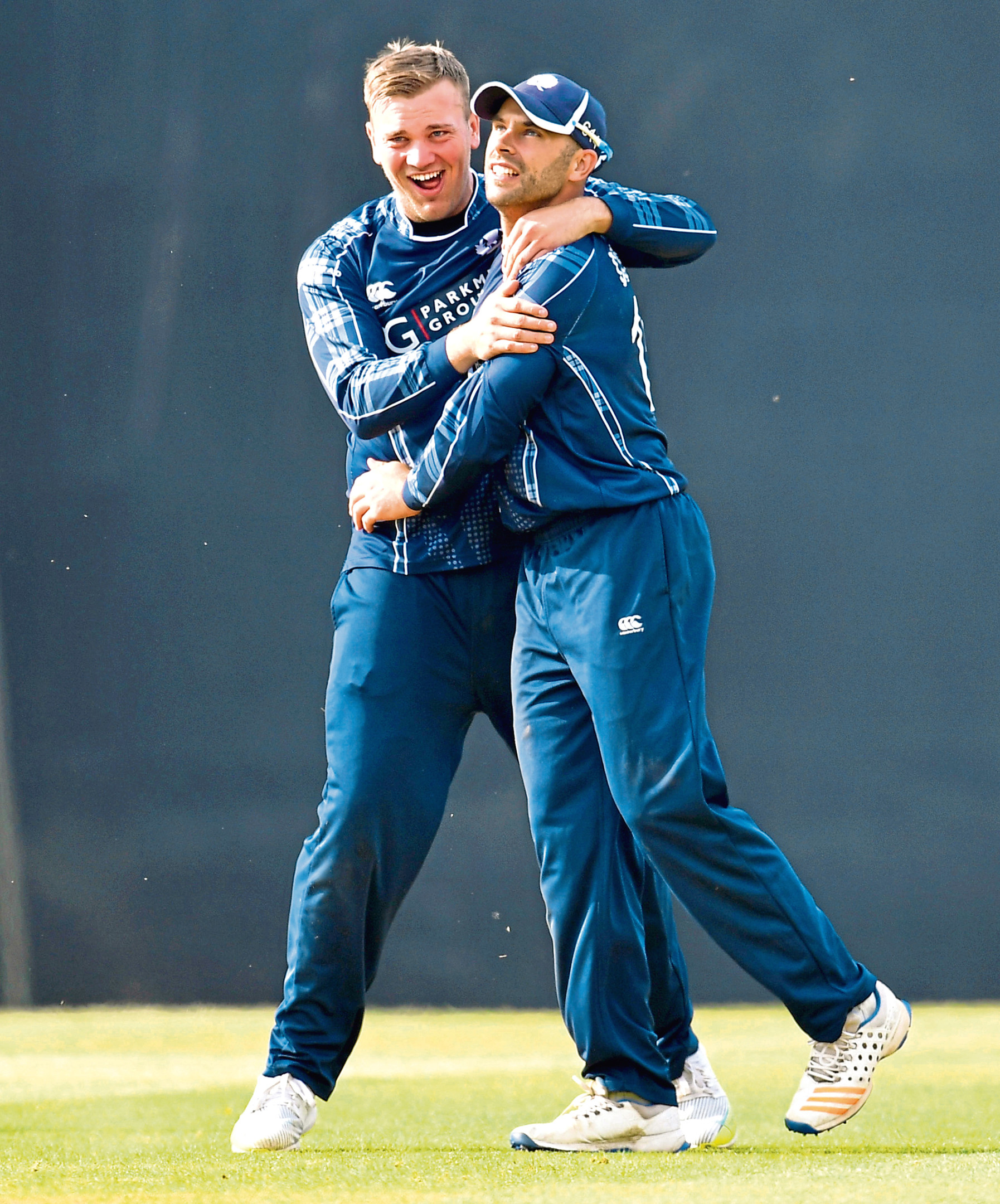 Scotland's Kyle Coetzer catches a shot from Eoin Morgan last year against England.