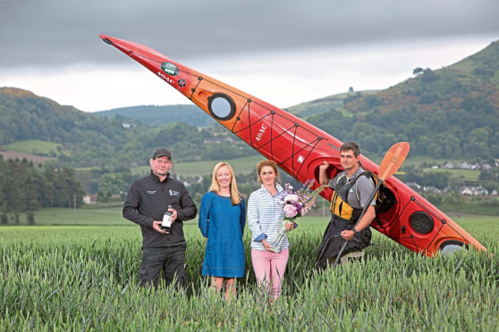 Pictured are (from left) - David Whitelaw, Lindores Abbey Distillery; Alison Milne, co-chair of the National Council of Rural Advisers (NCRA); Michelle Morton, Michelle Morton Art, Ceramic and Design and Cordon Farm Flowers; and Piotr Gudan, Outdoor Explore.