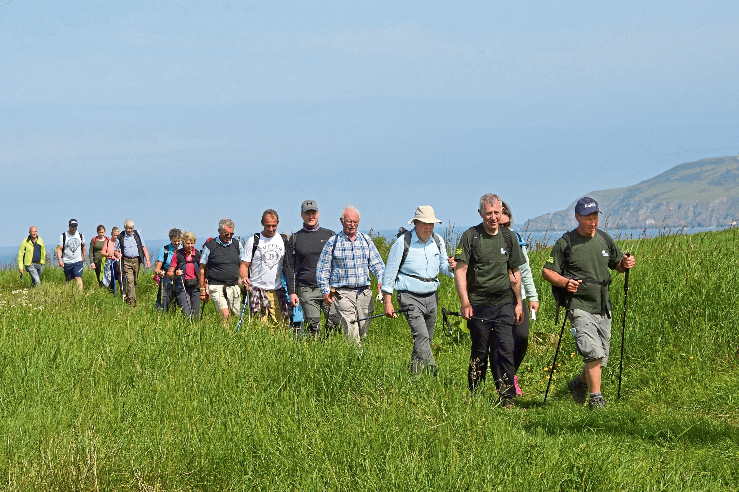 Volunteers joined the two walkers on the Southern Upland Way