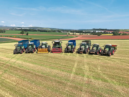 Ryan West sent in this picture of a line-up of all the Fendts after first cut silage.