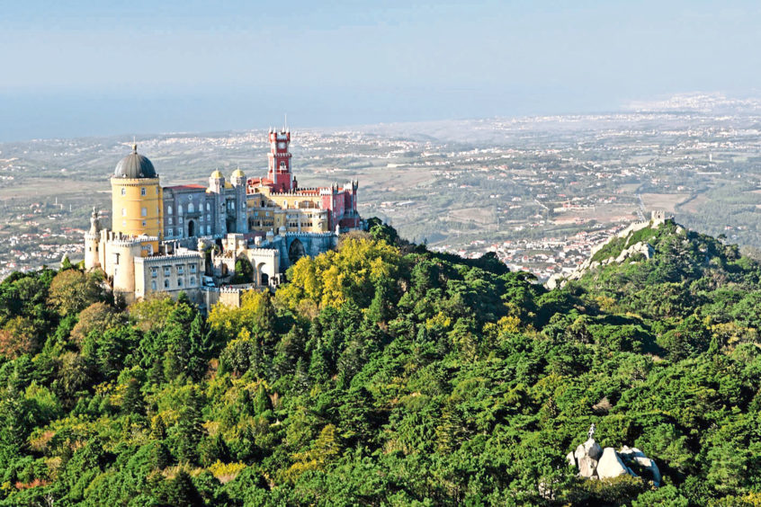 The magical Pena Palace, built on a hilltop above Sintra