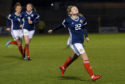 Erin Cuthbert struck twice to give Scotland victory.