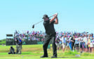 Phil Mickelson plays his shot from the eighth tee during the final round of this years US Open.