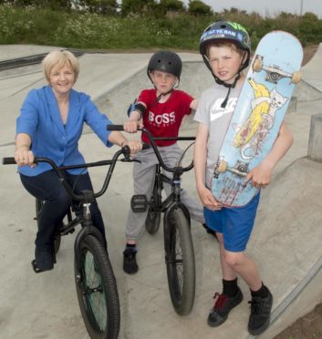 Councillor Jenny Laing opened a new skateboard park in Torry.