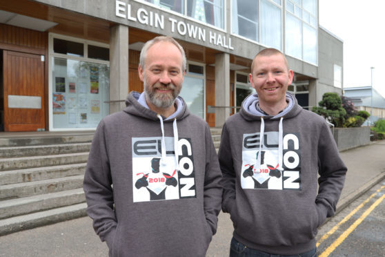 Andy Mackenzie (right) and James Thomson (left), Elgin Comic Con organisers. Picture taken by Vallen Faulkner
