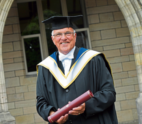 Stanley Jack was made a Master of Aberdeen University in recognition of his 16 years of service