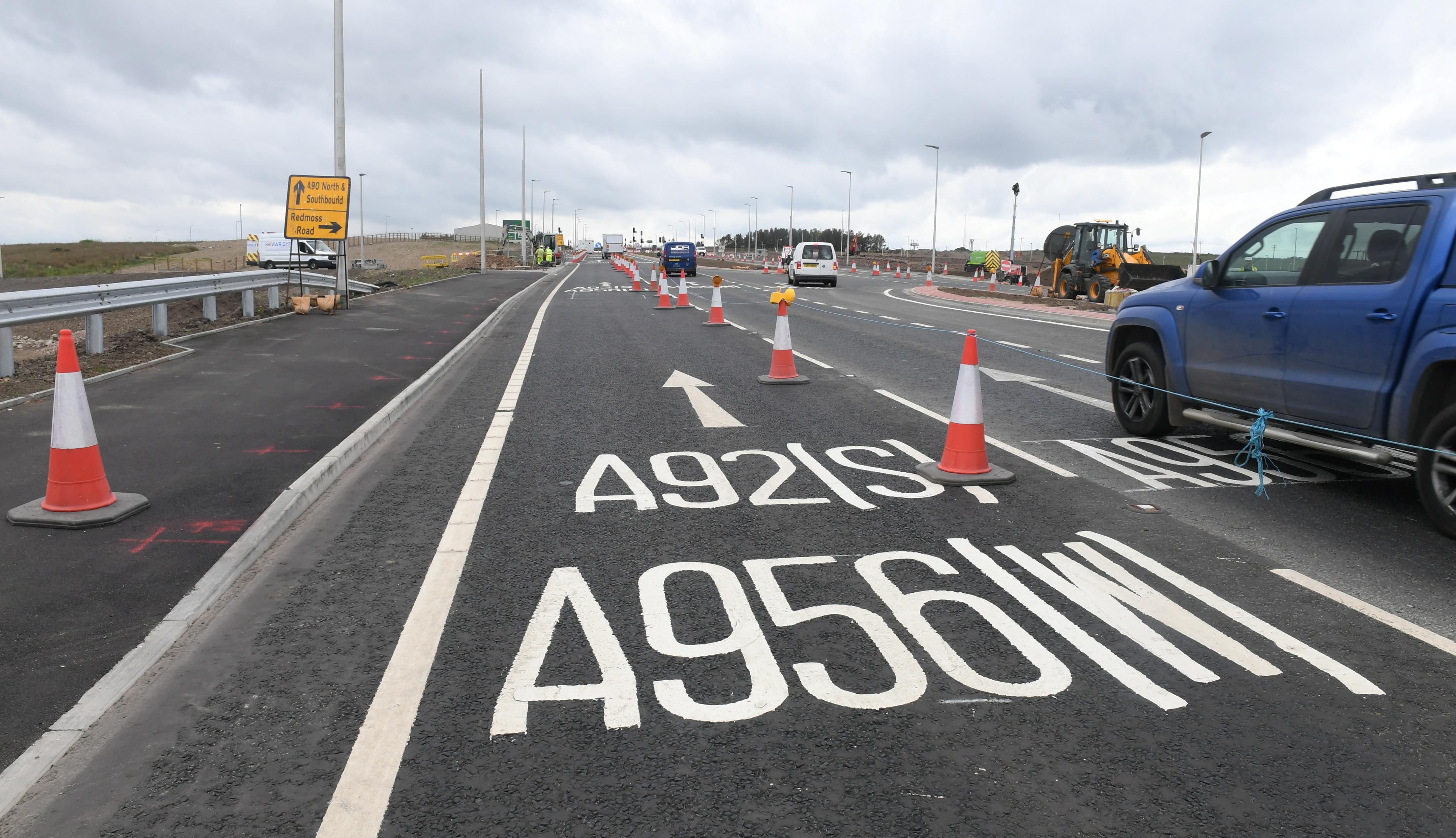 Road markings referring to the current A90 as the A92 on the Charleston flyover. Picture by Chris Sumner.