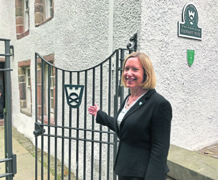 Clea Warner outside Abertarff House
Invernesss oldest secular building.