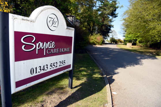 Entrance to Spynie Care Home in Duffus Road, Elgin.
Picture by Gordon Lennox.