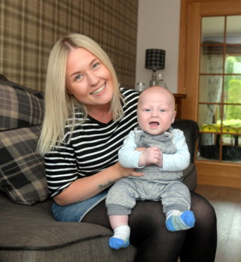 Natalie Whyte pictured at home in Auchleven with her son Callan