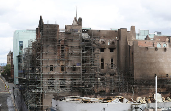 The Glasgow School of Art in the historic Mackintosh Building was destroyed in a blaze