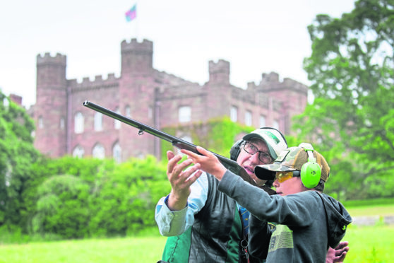 Young people taking part in the SCSTG Junior MacNab Competition at the Scottish Game Fair, Scone Palace in Perth. 
Picture by Graeme Hart.