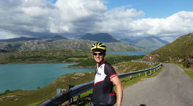 Henry Whaley cycling the North Coast 500 two years ago