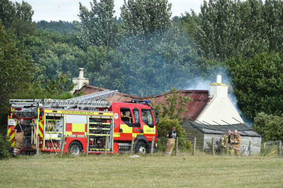 Crews were called to the cemetery in Lhanbryde.