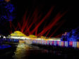 Lights and laser show at the launch of Macallan's new distillery. Picture: Mark Power.