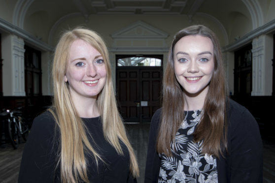 DYW Moray manager Sarah Baxter, left, with new recruit to the organisation Aimee Stephen, 17