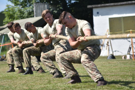 A team from the 22 Engineer Regiment took part in a fiercely fought tug of war.