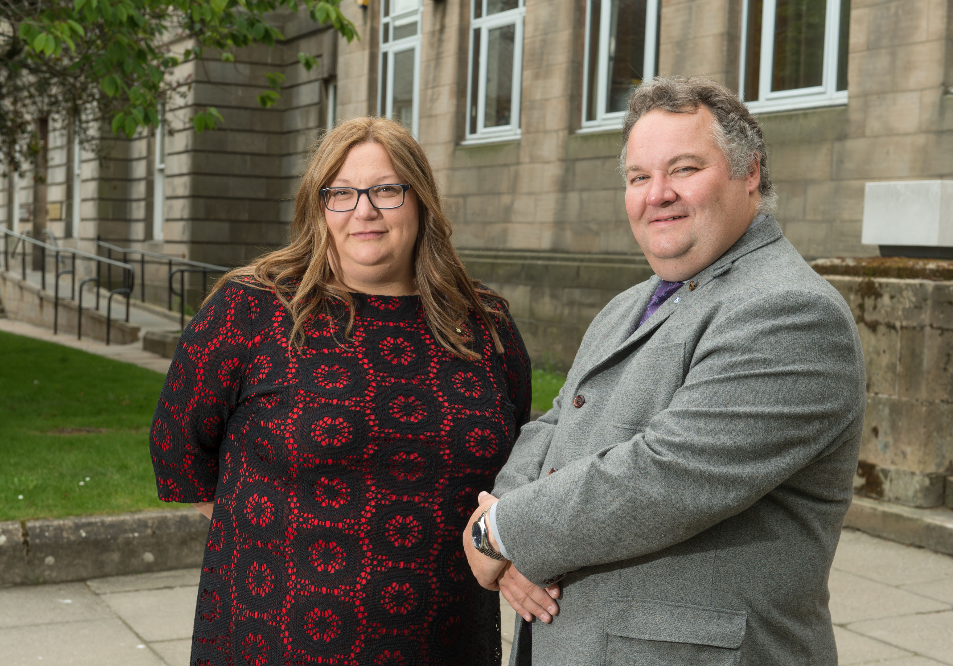 Moray Council's new convener, Shona Morrison, and leader, Graham Leadbitter.